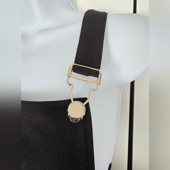 NWOT Collectif Kayden Black Bengaline Dungaree Overalls XXS - Picture 7 of 11